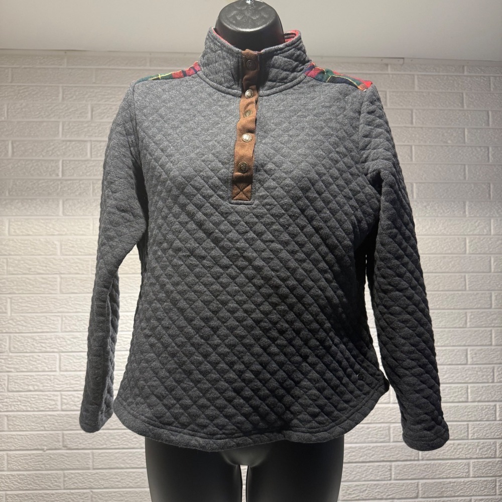 Legendary‎ Whitetails Quilted Pullover Plaid Accent Gray Small